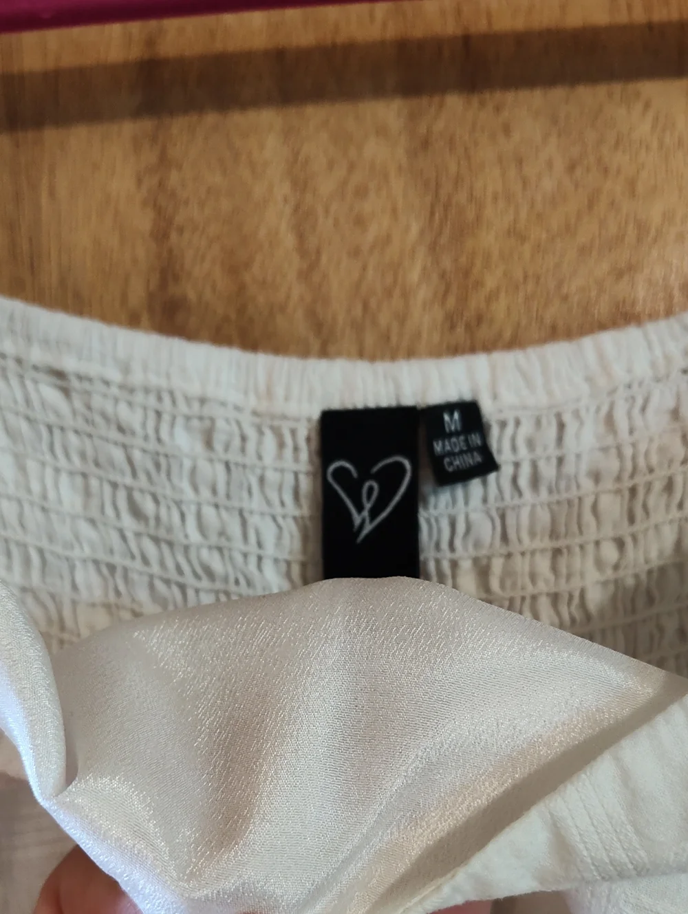 Windsor Puff Sleeve Babydoll Dress White Cotton Smocked Back Lined Size M